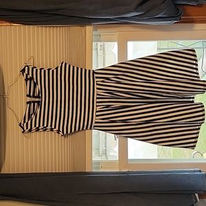 Coco Love black and white stripe a-line fitted dress with zippered back small